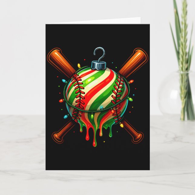 Tarjeta Baseball Christmas Ice Cream Drip Baseball Dripng  (Anverso)