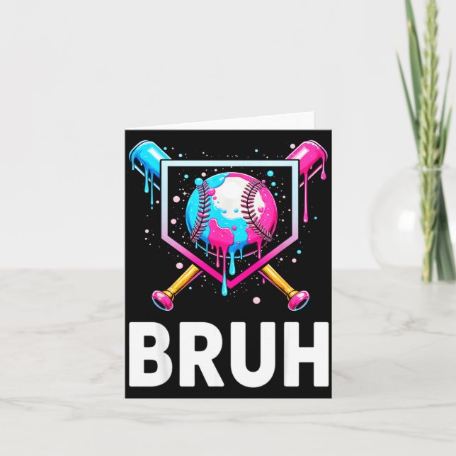 Tarjeta Baseball Drip Funny Bruh Ice Cream Dripng Matching (Anverso)