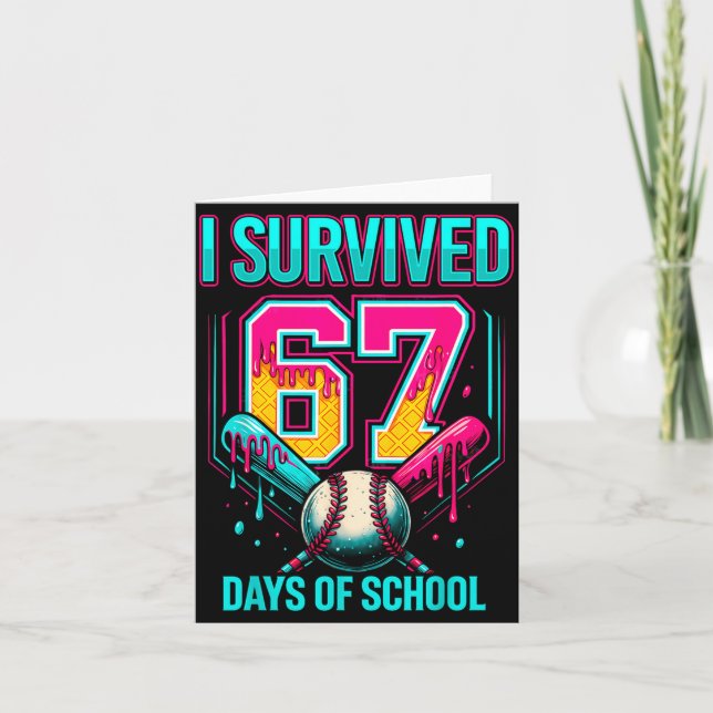 Tarjeta Baseball Drip Number 67 I Survived 67 Days Of Scho (Anverso)