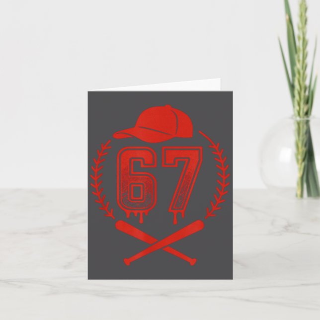 Tarjeta Baseball Drip Number 67 Player Or 67th Birthday  (Anverso)