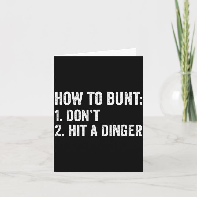 Tarjeta Baseball Humor How To Bunt Don't Hit A Dinger Funn (Anverso)