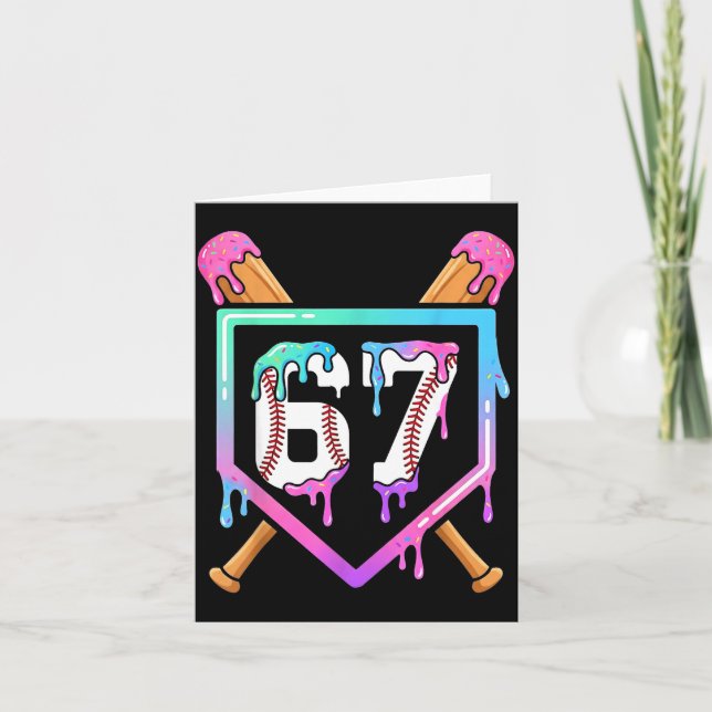 Tarjeta Baseball Ice Cream Drip 67 Player Dabbing Six Seve (Anverso)
