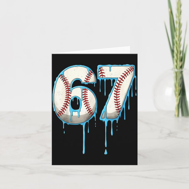 Tarjeta Baseball Ice Cream Drip 67 Six Seven Meme Number 6 (Anverso)