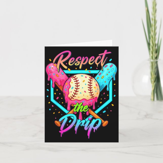 Tarjeta Baseball Ice Cream Drip Number 67 Player 67 Respec (Anverso)