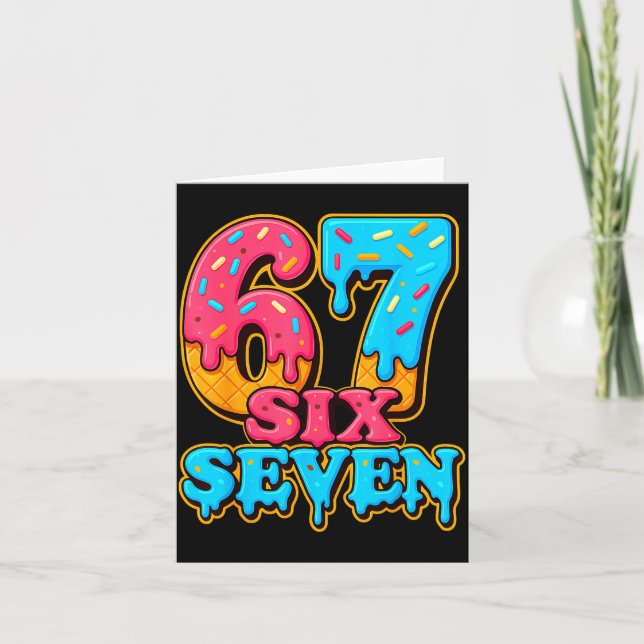 Tarjeta Baseball Ice Cream Drip Number 67 Six Seven Meme C (Anverso)