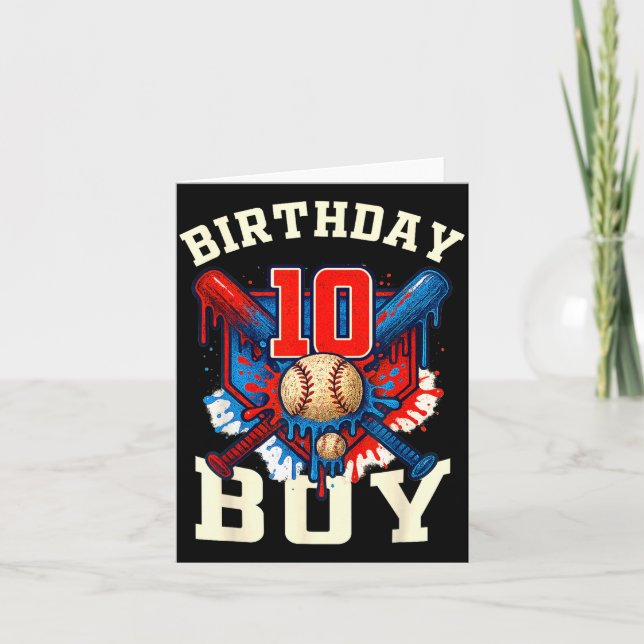 Tarjeta Baseball Splash Drip 10th Birthday Srts Lover Boy  (Anverso)