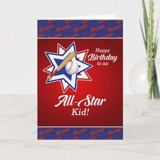 Tarjeta Baseball Themed Birthday for the Sports Fan Kid (Anverso)
