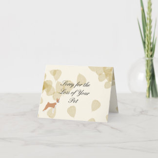 Tarjeta Basenji en las hojas del moreno