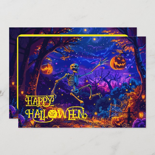 Tarjeta Bash Bone-Appétit Halloween (Anverso / Reverso)