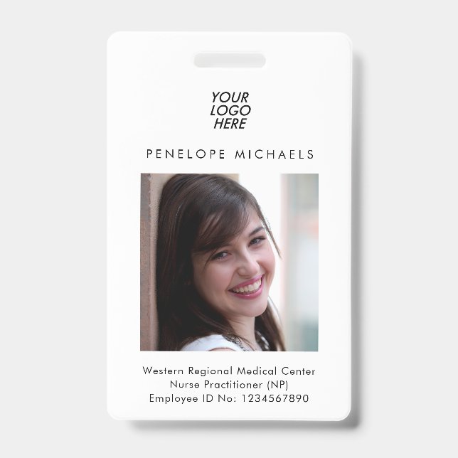 Tarjeta básica de identificación con foto y logoti (Parte frontal)