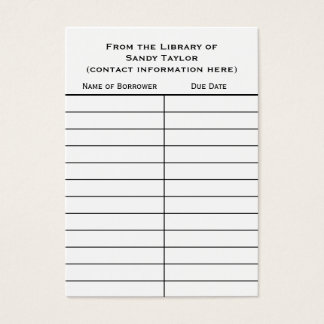 Tarjeta básica de inserción de libros.