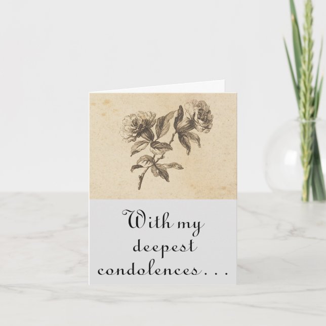 Tarjeta básica de simpatía funeraria floral (Anverso)