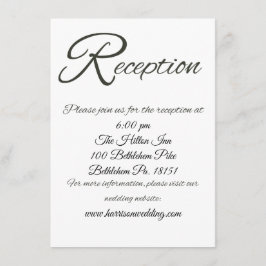 Tarjeta básica para la recepción de boda R grande