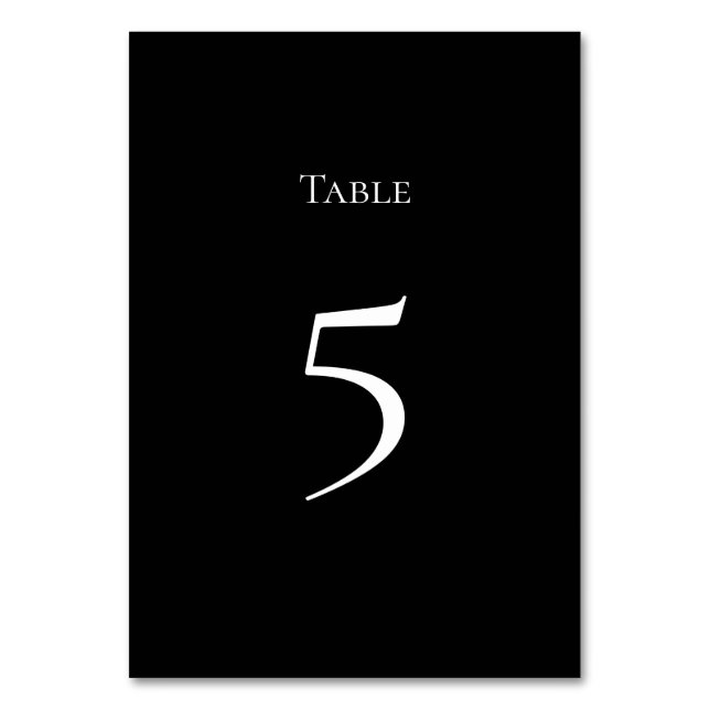 Tarjeta básica y elegante de número de mesa (Anverso)