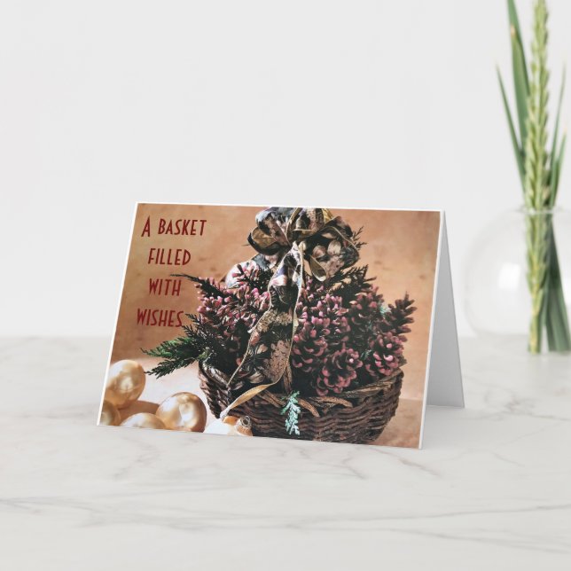 TARJETA BASKET RELLENADO "WISHES" PARA AMIGOS EN NAVIDADES (Anverso)