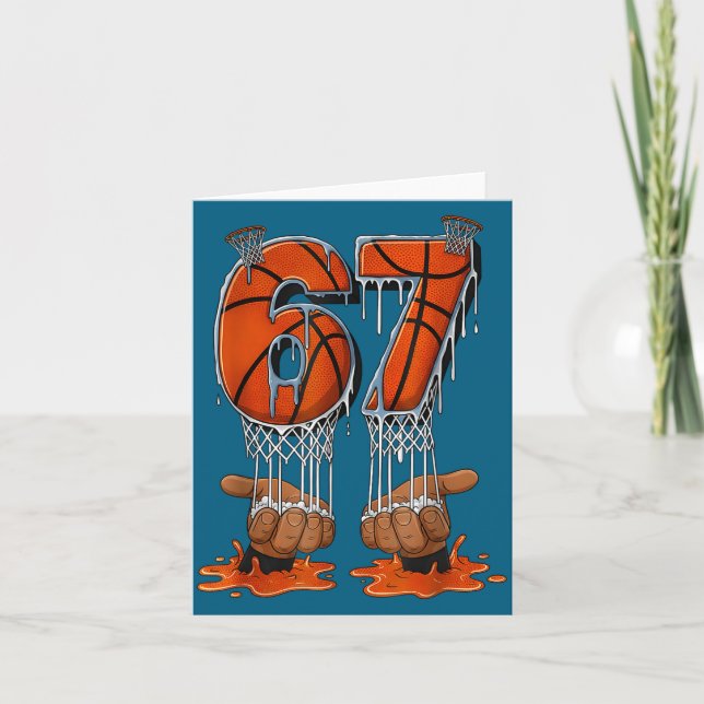 Tarjeta Basketball 67 Six Seven Funny Gen Alpha Meme Drip  (Anverso)