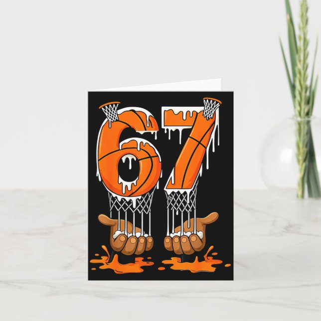 Tarjeta Basketball 67 Six Seven Funny Gen Alpha Meme Drip  (Anverso)