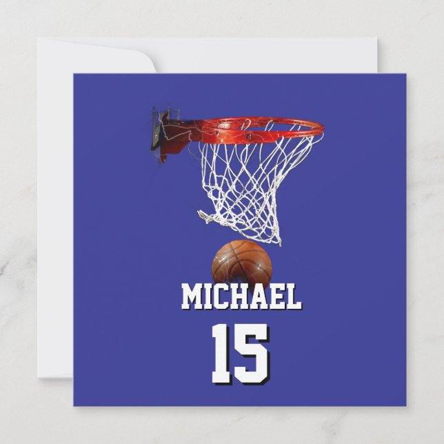 Tarjeta Basketball Add Your Name & Number Pop Art (Anverso)