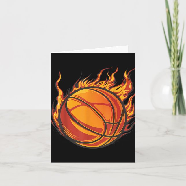 Tarjeta Basketball Artwork Basketball Lover Flaming Hot Dr (Anverso)