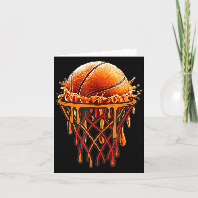 Tarjeta Basketball Drip Graphic, Basketball Funny Bruh Gif (Anverso)
