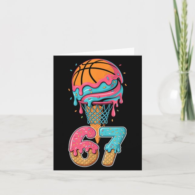 Tarjeta Basketball Drip Number 67 Player 67th Birthday Ice (Anverso)