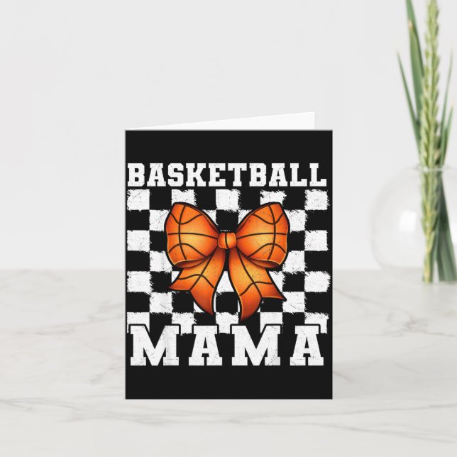 Tarjeta Basketball Mama Coquette Bow Game Day Funny Srts L (Anverso)