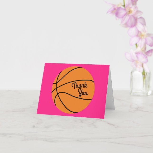 Tarjeta Básquetbol Deportes fiesta de cumpleaños rosado Gr (Orquídea)
