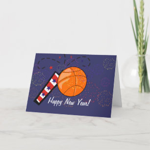 Tarjeta - Básquetbol Feliz Año Nuevo