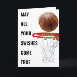Tarjeta Básquetbol Funny de cumpleaños<br><div class="desc">Tarjeta creativa de cumpleaños de baloncesto con diseño temático de baloncesto y línea divertida para jugadores de baloncesto,  entrenadores o hinchas deportivos de equipo. Editar texto para agregar nombre.</div>