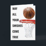 Tarjeta Básquetbol Funny de cumpleaños<br><div class="desc">Tarjeta creativa de cumpleaños de baloncesto con diseño temático de baloncesto y línea divertida para jugadores de baloncesto,  entrenadores o hinchas deportivos de equipo. Editar texto para agregar nombre.</div>