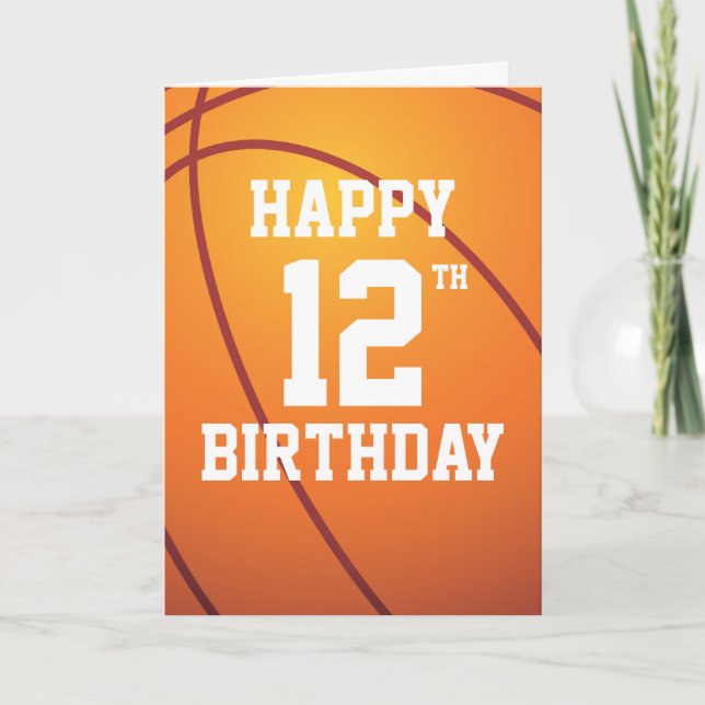 Tarjeta Básquetbol personalizado Feliz cumpleaños (Anverso)