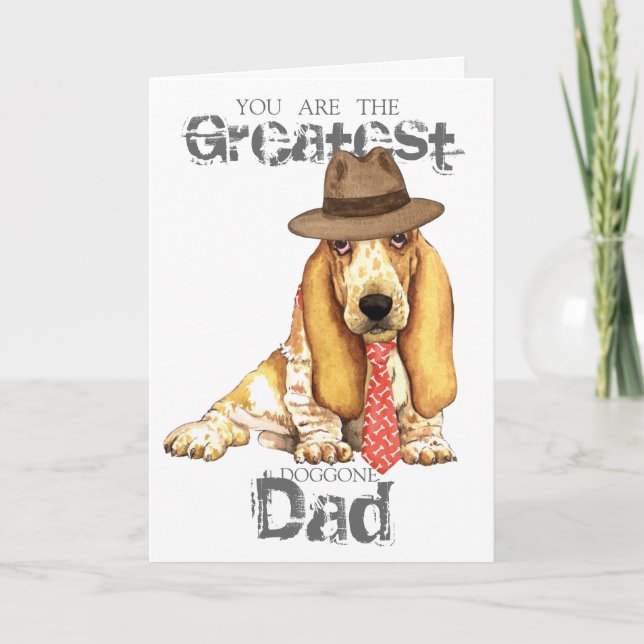 Tarjeta Basset Dad (Anverso)