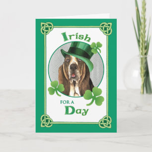 Tarjeta Basset del Día de San Patricio