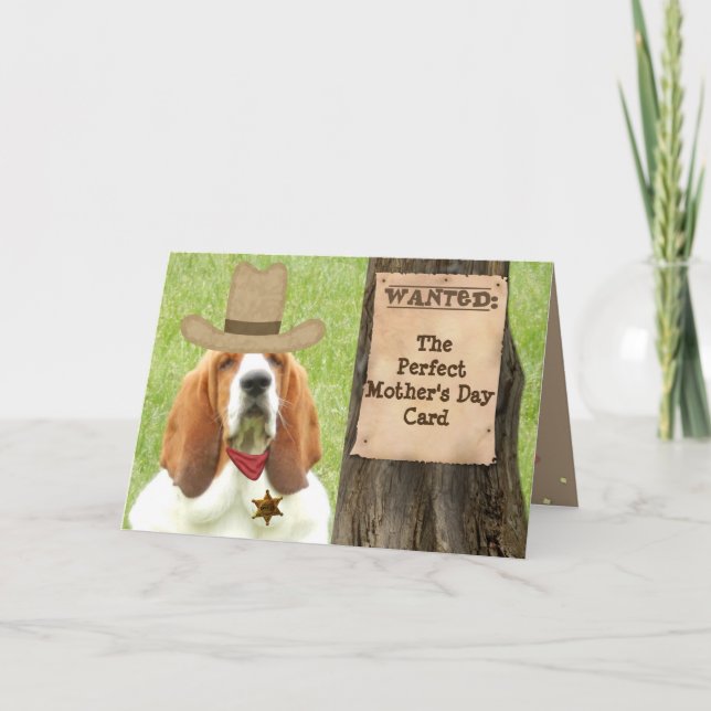 Tarjeta Basset "Día de la Madre" con tema de Cowbo (Anverso)