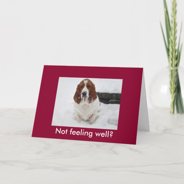 Tarjeta Basset Hound con cara triste divertido conseguir b (Anverso)