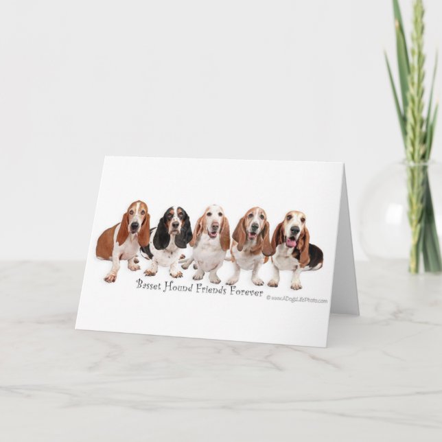 Tarjeta Basset Hound Friends para siempre (Anverso)