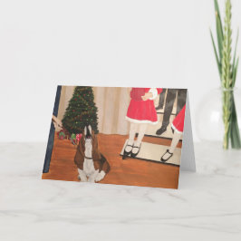 Tarjeta Basset Hound Holiday Concert blank Card