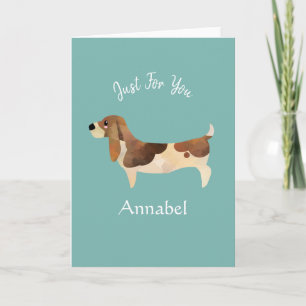 Tarjeta Basset Hound Personalizado Super Adorable