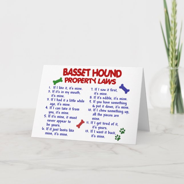 Tarjeta BASSET HOUND Property Laws 2 (Anverso)