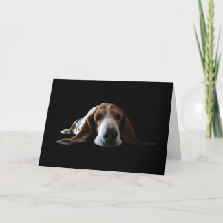 Tarjeta Basset Hound que se acuesta