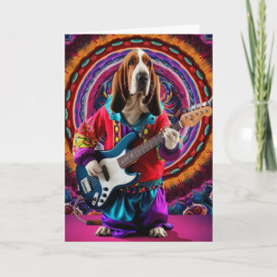 Tarjeta Basset Hound Rock Star Card