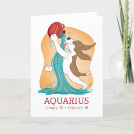 Tarjeta Basset Hound Zodiac Aquarius