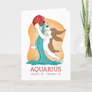 Tarjeta Basset Hound Zodiac Aquarius