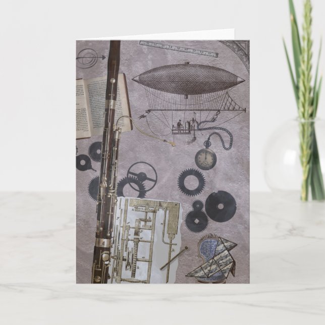 Tarjeta Bassoon o carnaval posterior de Steampunk (Anverso)
