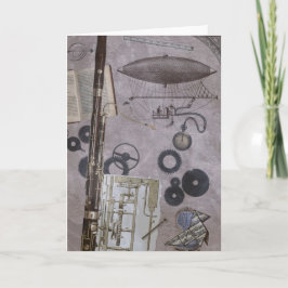 Tarjeta Bassoon o carnaval posterior de Steampunk