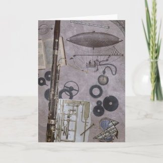 Tarjeta Bassoon o carnaval posterior de Steampunk