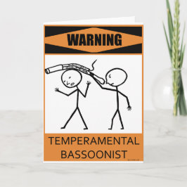 Tarjeta Bassoonist temperamental amonestador