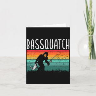 Tarjeta Bassquatch creyente del pie grande pesca de lubina