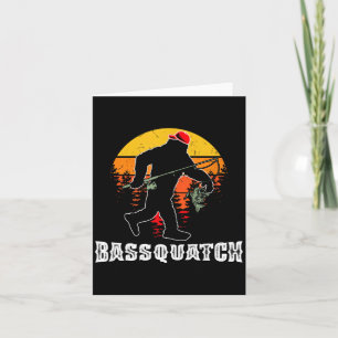 Tarjeta Bassquatch divertido lago de pesca de lubina pesca