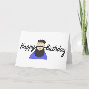 Tarjeta Bastache de cumpleaños para Hipster con barba